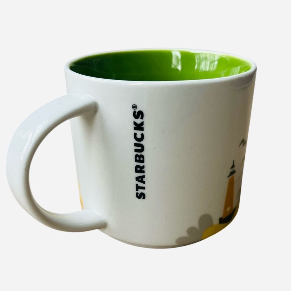Starbucks You Are Here Wisconsin Mug Collectible Lime Green Coffee Cup - Picture 4 of 6